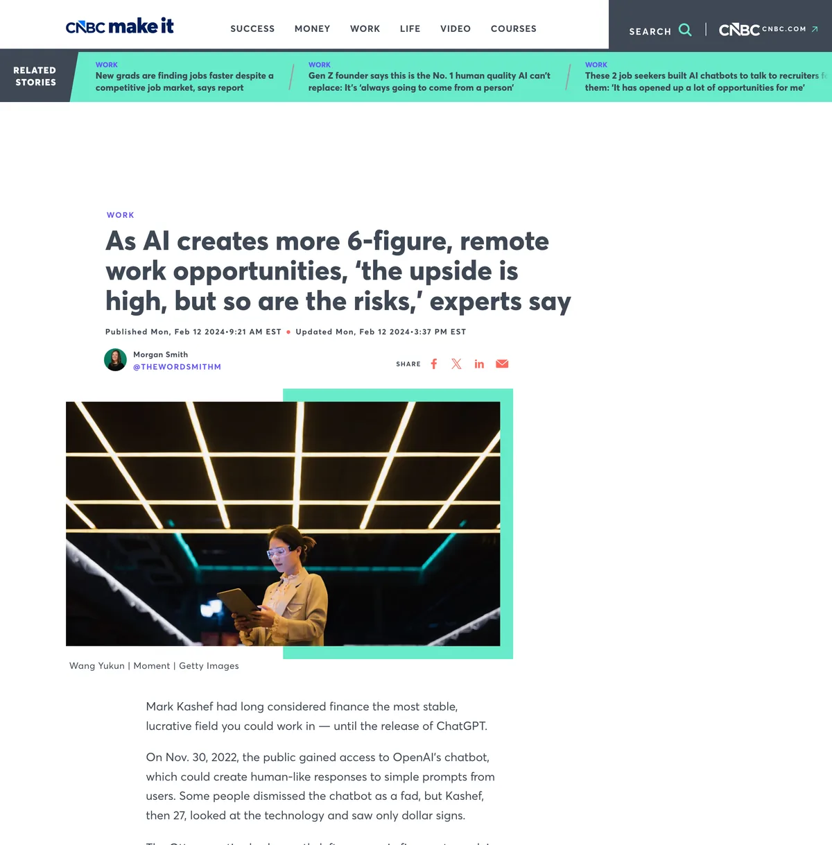 CNBC page clipping